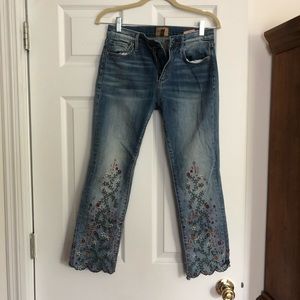 floral embroidered jeans